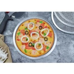 SOGA 8-inch Round Seamless Aluminium Nonstick Commercial Grade Pizza Screen Baking Pan -Kamado Joe Bbq Store 2CZZY5cOLZhPb ZKMOoBdQMgQ 3