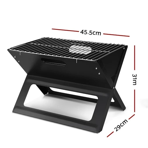 Grillz Portable BBQ Charcoal Grill Smoker Outdoor Folding Steel Camping Barbecue 3 Grillz Portable BBQ Charcoal Grill Smoker Outdoor Folding Steel Camping Barbecue - Image 3