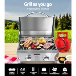Grillz Portable Gas Oven BBQ 2 Burners LPG Stove Outdoor Picnic Camping Cooking -Kamado Joe Bbq Store 5XpmWHVlPhK 8WP3t3kPjqGiM