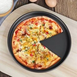 SOGA 6X 10-inch Round Black Steel Non-stick Pizza Tray Oven Baking Plate Pan -Kamado Joe Bbq Store 5zQrgavdgFpEzkYkMCy73z6wQ