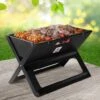 Grillz Portable BBQ Charcoal Grill Smoker Outdoor Folding Steel Camping Barbecue