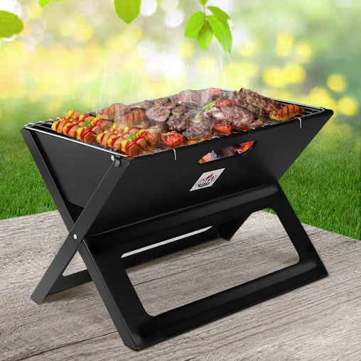 Grillz Portable BBQ Charcoal Grill Smoker Outdoor Folding Steel Camping Barbecue 1 Grillz Portable BBQ Charcoal Grill Smoker Outdoor Folding Steel Camping Barbecue