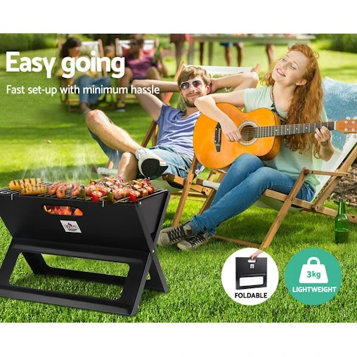 Grillz Portable BBQ Charcoal Grill Smoker Outdoor Folding Steel Camping Barbecue 6 Grillz Portable BBQ Charcoal Grill Smoker Outdoor Folding Steel Camping Barbecue - Image 6