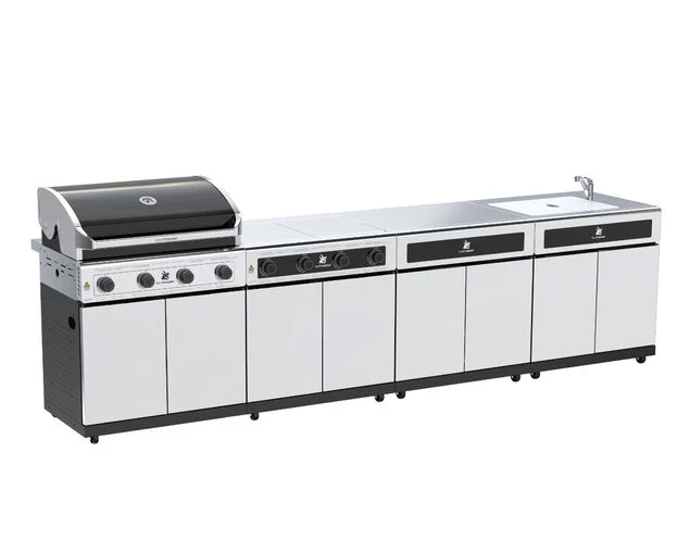 Beefmaster Classic 4 Burner BBQ Kitchen On Deluxe Cart 1 Beefmaster Classic 4 Burner BBQ Kitchen On Deluxe Cart