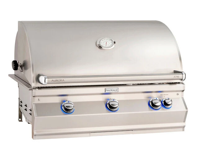 Fire Magic Grills Aurora A790i 3 Burner Built-In BBQ (H Shaped Burners) With Analog Thermometer, Backburner & Rotisserie Kit 1 Fire Magic Grills Aurora A790i 3 Burner Built-In BBQ (H Shaped Burners) With Analog Thermometer, Backburner & Rotisserie Kit