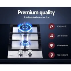 Devanti Gas Cooktop 30cm Gas Stove Cooker 2 Burner Cook Top Konbs NG LPG Steel -Kamado Joe Bbq Store OnHxLJs6 ux3177gtDYCewy 8