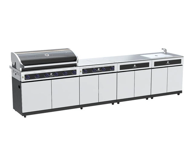 Beefmaster Premium 6 Burner BBQ Kitchen On Deluxe Cart 1 Beefmaster Premium 6 Burner BBQ Kitchen On Deluxe Cart