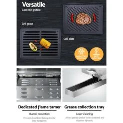 Grillz Portable Gas BBQ LPG Oven Camping Cooker Grill 2 Burners Stove Outdoor -Kamado Joe Bbq Store SNzkm0FyQqzCQf5wnX18LRMkk