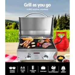 Grillz Portable Gas BBQ LPG Oven Camping Cooker Grill 2 Burners Stove Outdoor -Kamado Joe Bbq Store UvqHCz6l52hb6g2zphUpAGJkg