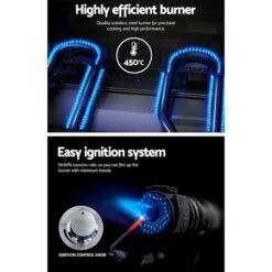 Grillz Portable Gas Oven BBQ 2 Burners LPG Stove Outdoor Picnic Camping Cooking -Kamado Joe Bbq Store XdHUawM7J1LVGLkjeoP O8CMY