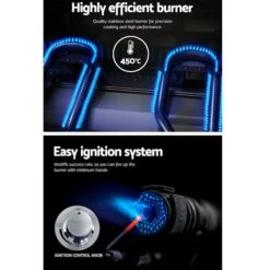 Grillz Portable Gas BBQ LPG Oven Camping Cooker Grill 2 Burners Stove Outdoor -Kamado Joe Bbq Store df3KbmW4GrigToR5b8Q5p49q0